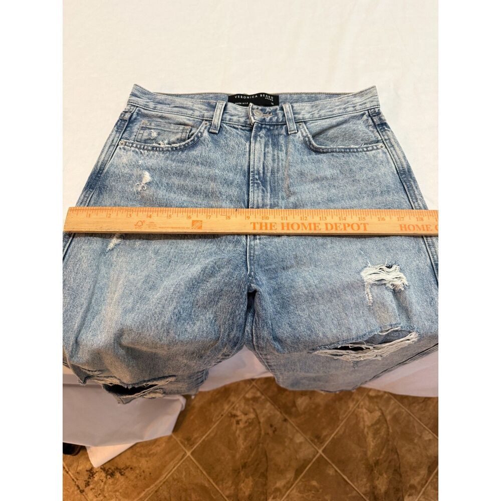 Veronica Beard Dylan High Rise Full Length Straight Jeans Pebble Stone Size 28 - Picture 14 of 14
